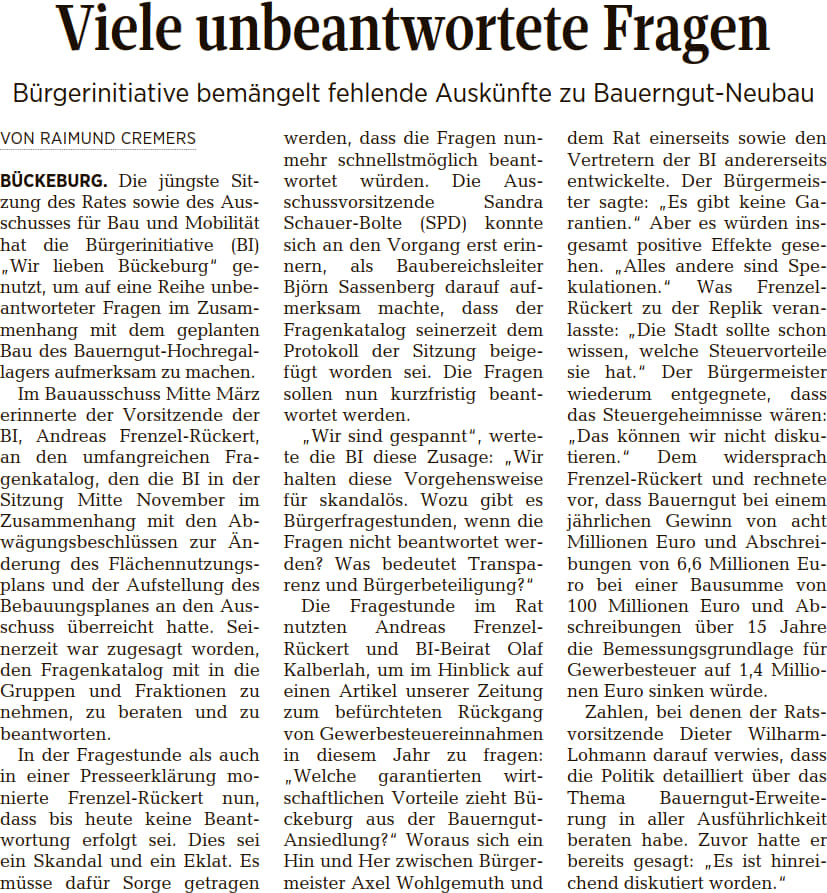 Tageszeitung 2016 570800   Schaumburg Lippische Landeszeitung Freitag, 31 Maerz 2023 b bauerngut2203 1